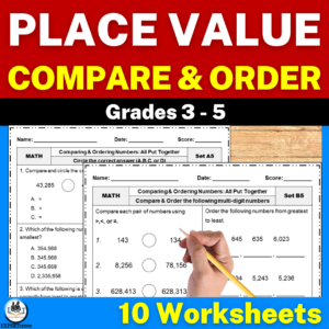 Place Value, Number Forms, Compare, Order & Round Numbers Worksheets ...