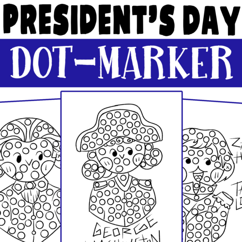 President's Day Color By Dot Markers, Washington's Birthday Coloring ...
