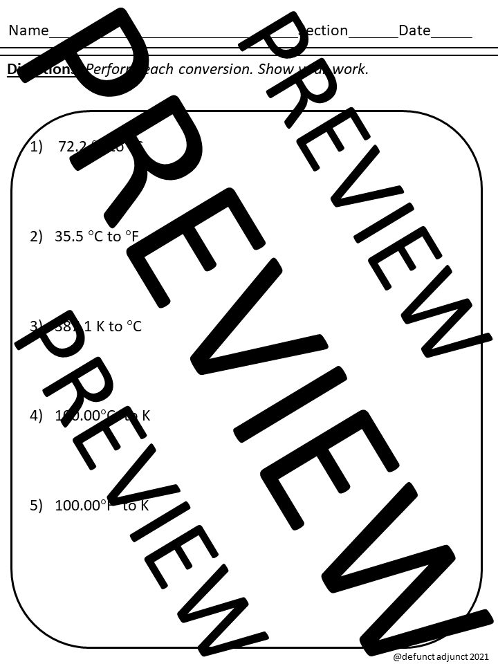Temperature Conversions 10 Problems With Answers Made By Teachers