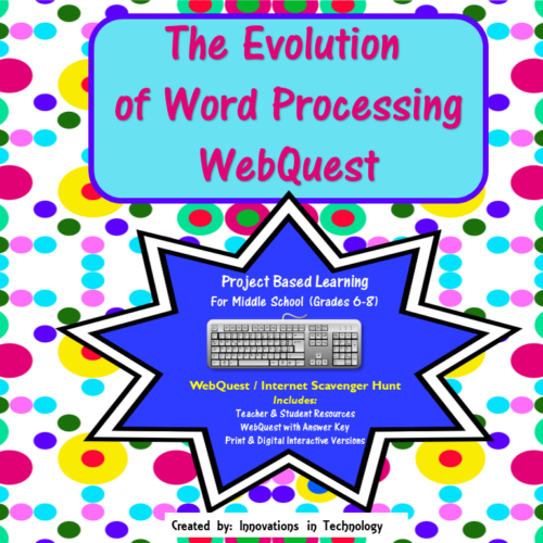 Evolution of Word Processing - WebQuest & Word Search Puzzle | Made By ...