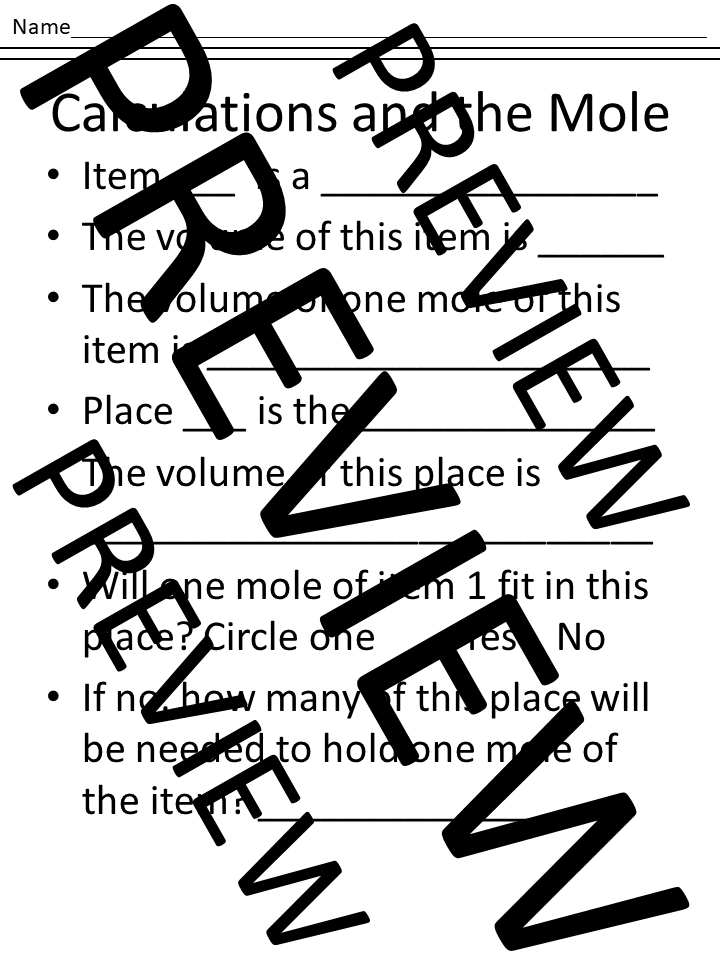 Understanding the Mole and Avogadro's Number Chemistry Lab Made By Teachers