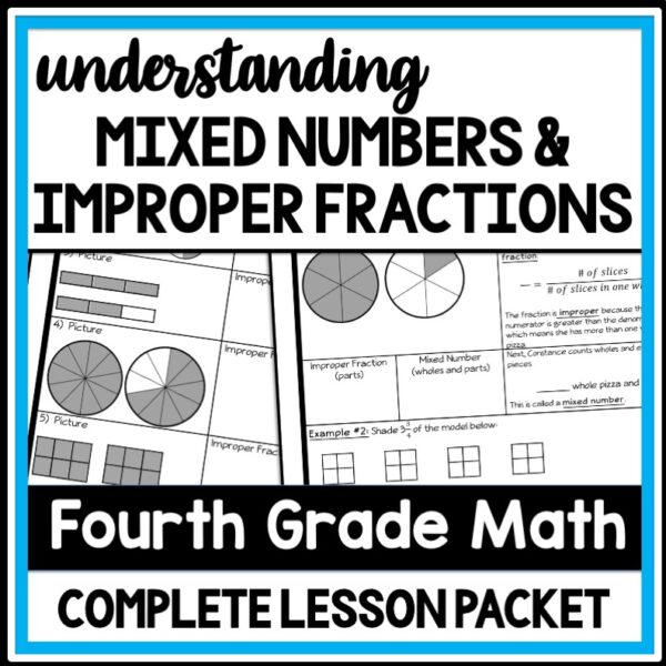 Understanding Mixed Numbers & Improper Fractions, 4th Grade Math Lesson ...