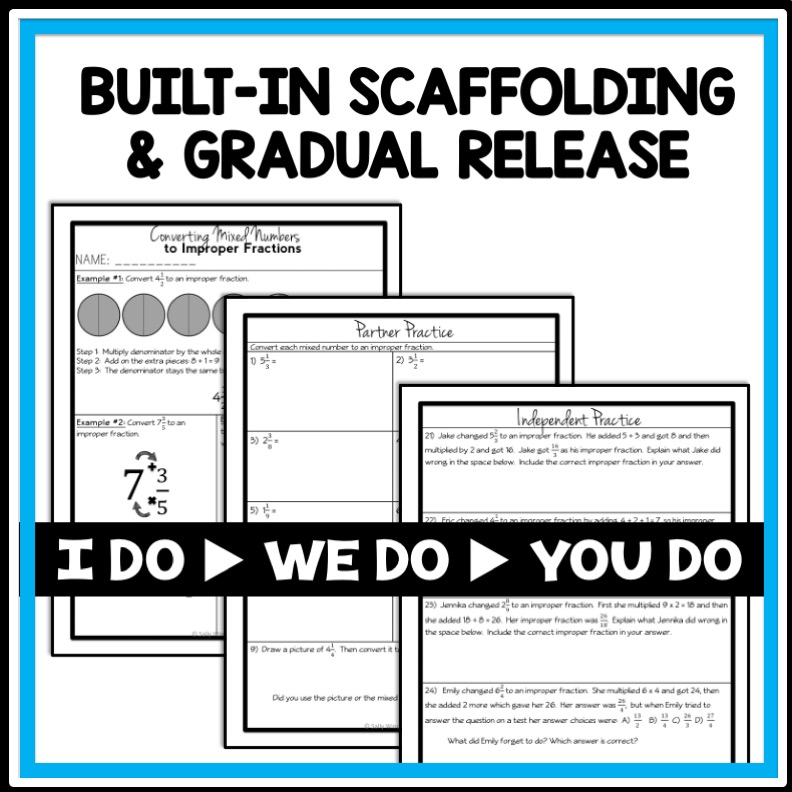 Converting Mixed Numbers to Improper Fractions, 4th Grade Math Lesson