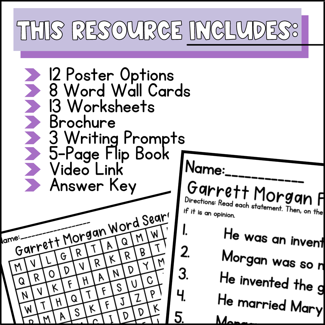Garrett Biography Activities, Flip Book, & Report Black History Month Made By Teachers