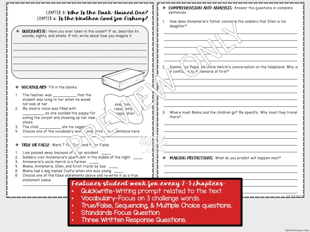 Number the Stars Novel Study Unit | Comprehension and Vocabulary with ...