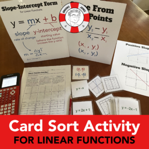 NO PREP! Linear Function Card Sort Activity and Lesson Plan | Made By ...