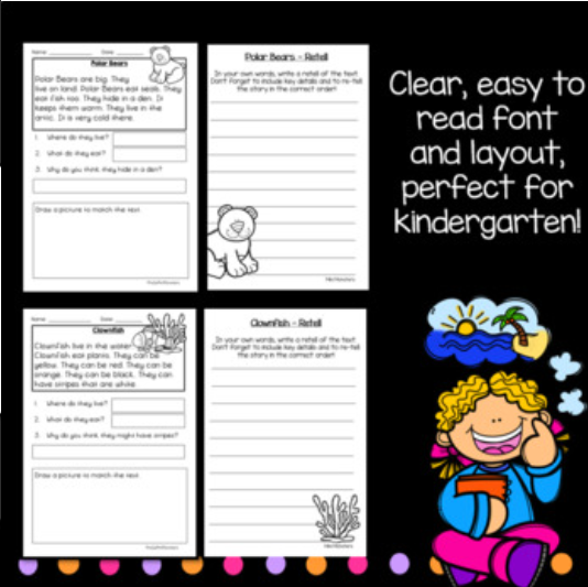 Kindergarten Reading Comprehension Passages and Questions Bundle | Made ...