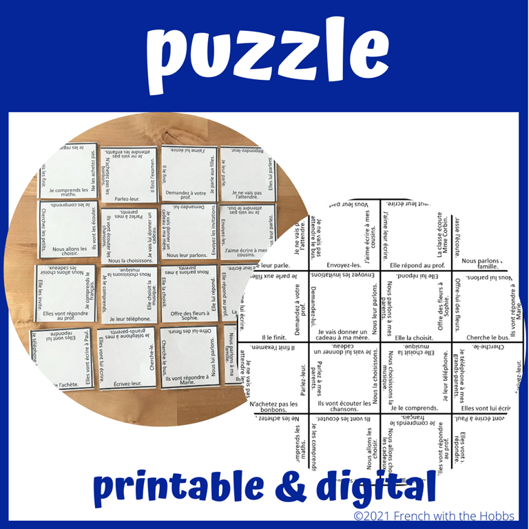 French Direct Indirect Object Pronouns Activity Bundle Le La Les Lui