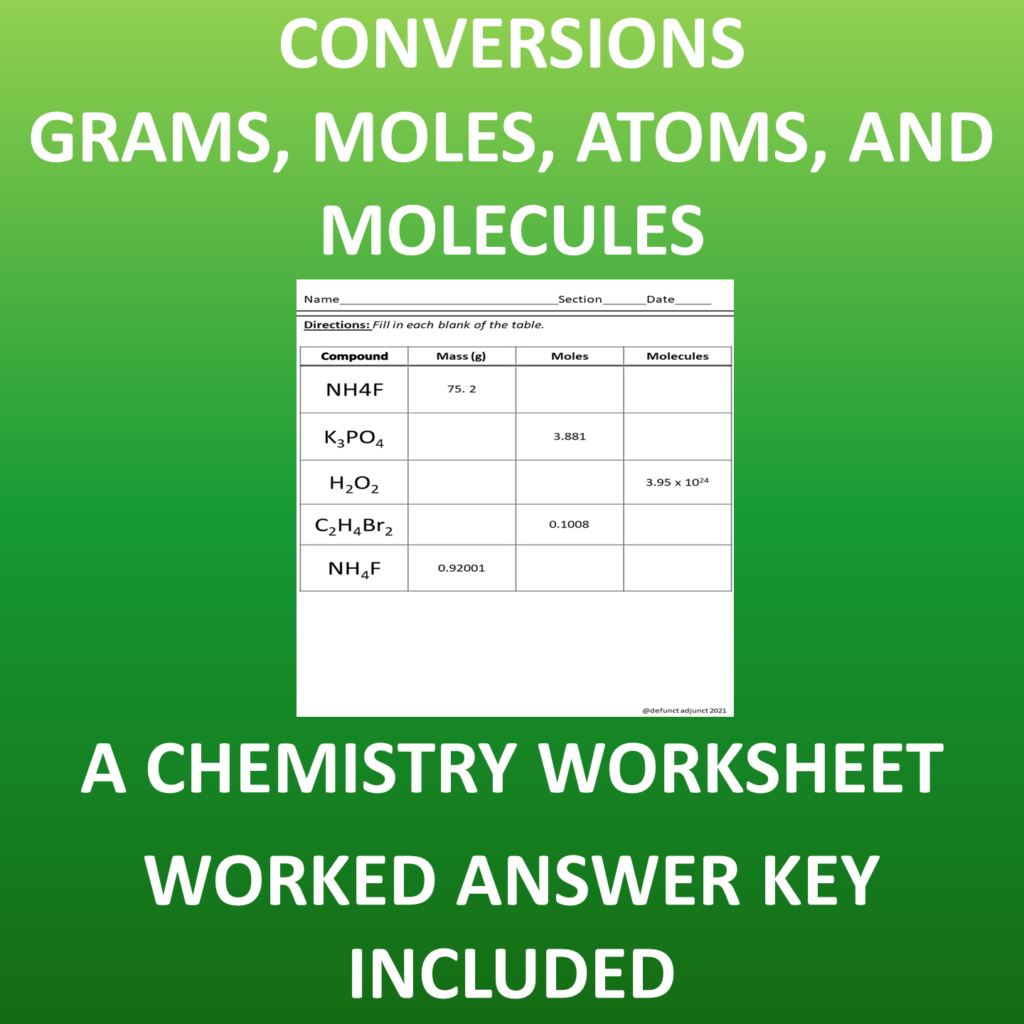 Conversions Between Grams Moles Atoms And Molecules A Chemistry