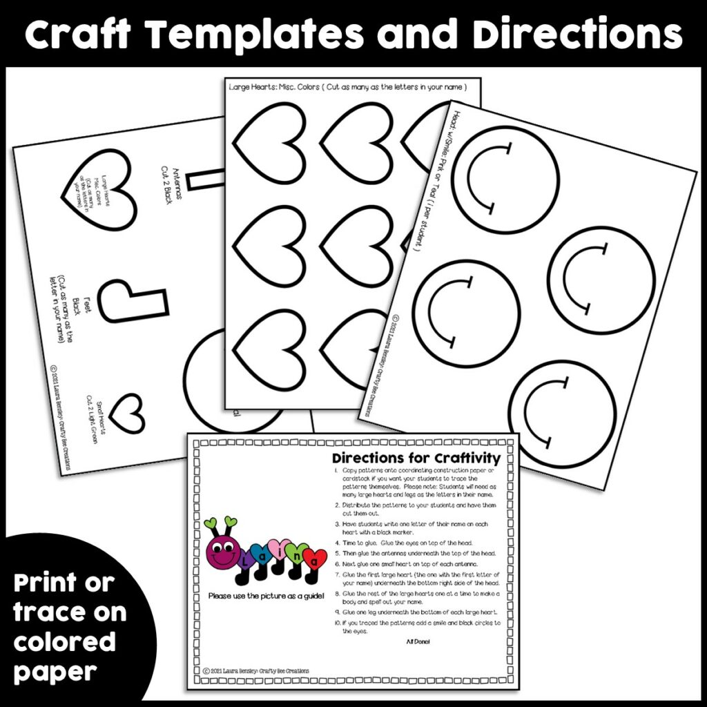Love Bug Craft | Name Craft | Valentines Day Craft Activity | Bulletin ...