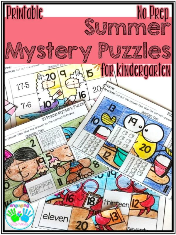 Summer Mystery Puzzles for Kindergarten Made By Teachers