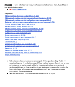 Complete Online Distance Learning 6th Math Real World Problems 6.N.4.4 ...