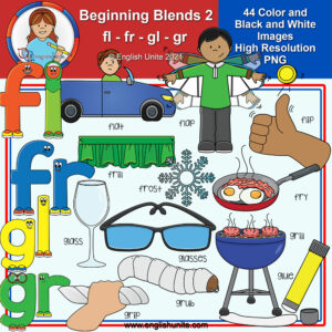 Clip Art - Beginning Blends 2 (fl/fr/gl/gr)