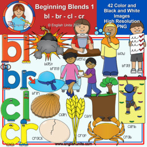 Clip Art - Beginning Blends 1 (bl/br/cl/cr)