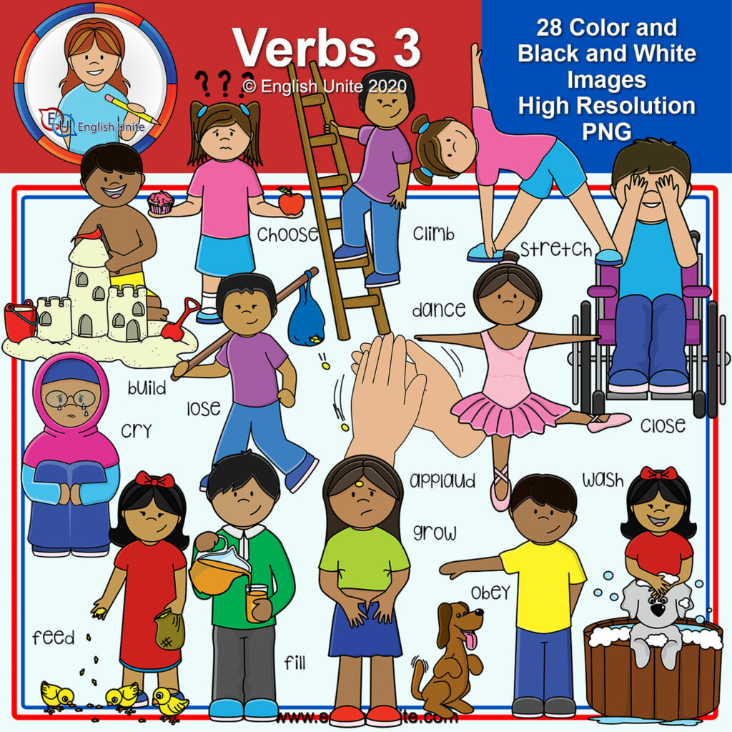 Clip Art Verbs Pack 3 Made By Teachers