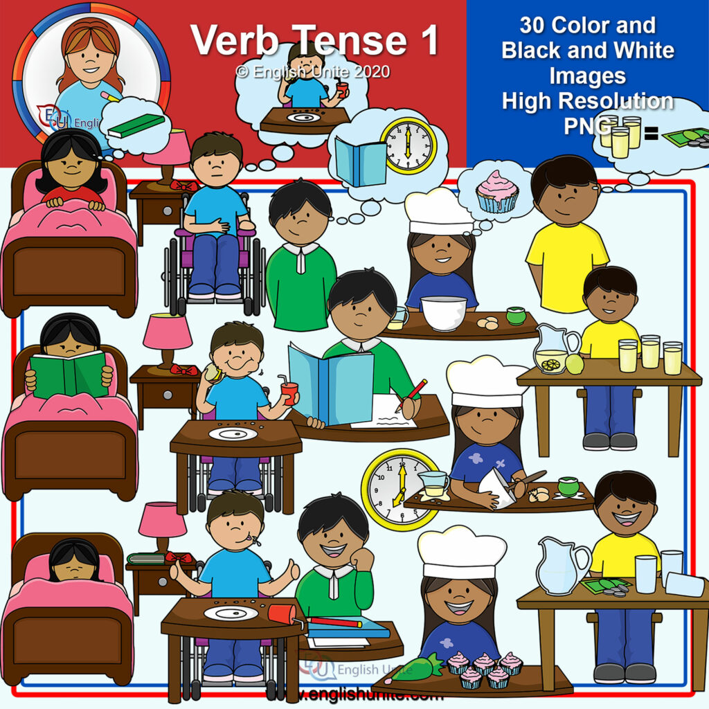 Clip Art Verb Tense Pack 1 Made By Teachers