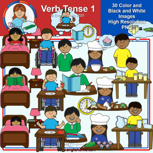 Clip Art Verb Tense Pack 1 Made By Teachers