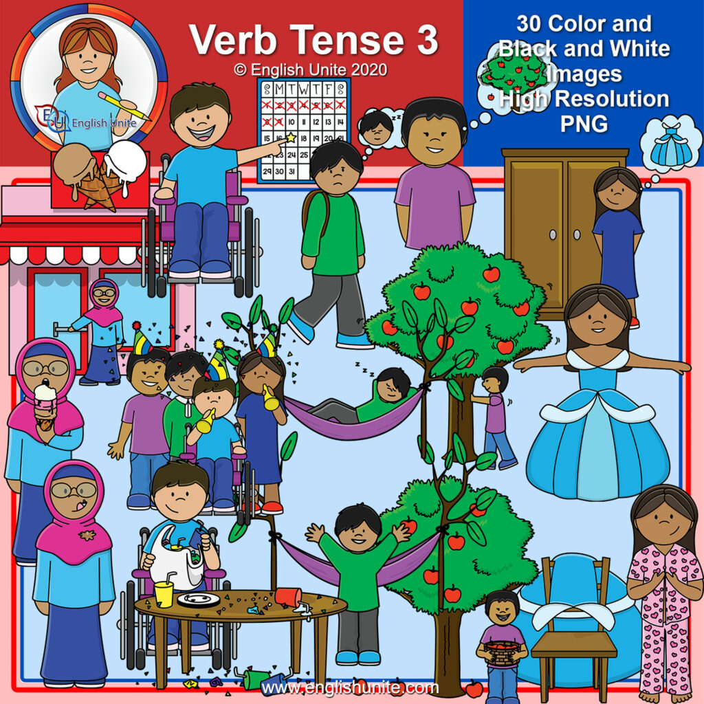 Clip Art - Verb Tense Pack 3 | Made By Teachers