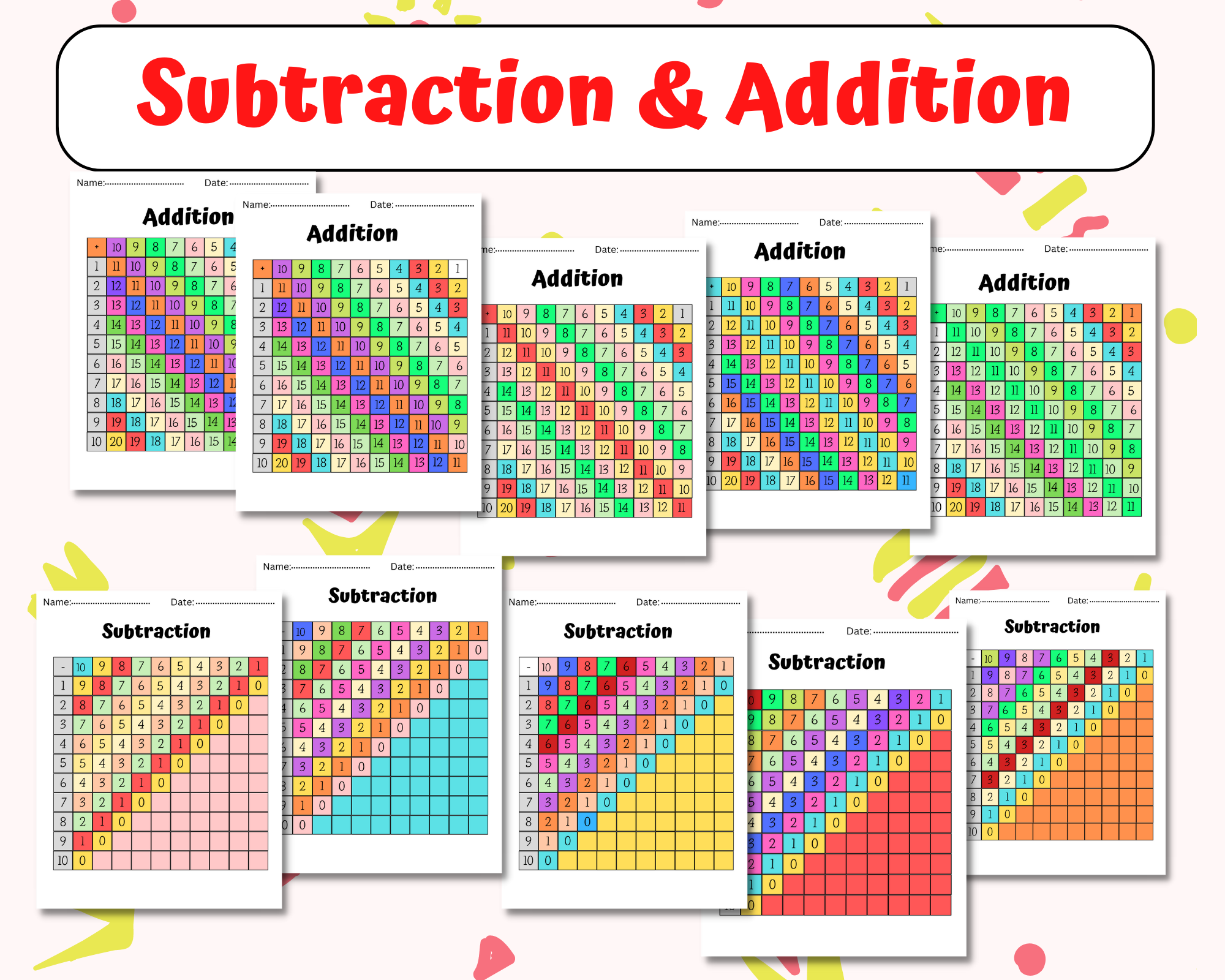 Subtraction addition made by teachers