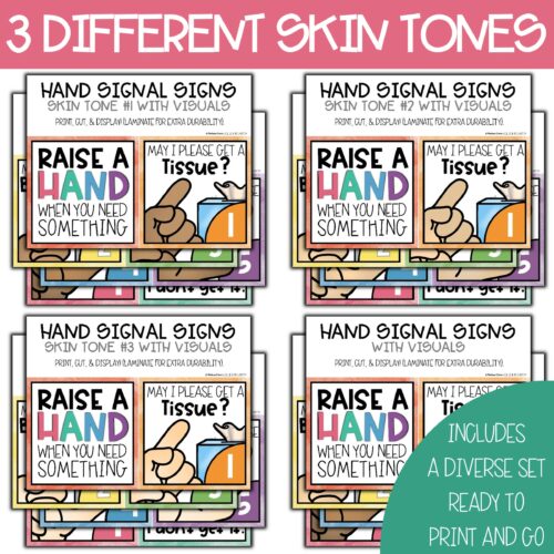 Classroom Hand Signals - Editable Posters - Multicultural - Made By ...