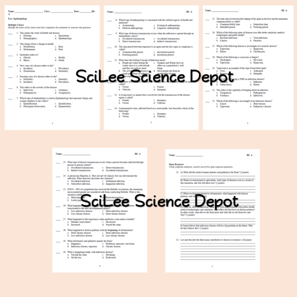 Epidemiology Assessment Pack Two Quizzes Two Tests Made By Teachers