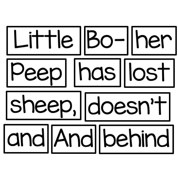 Pocket Chart Poem Little BoPeep Nursery Rhyme Made By Teachers