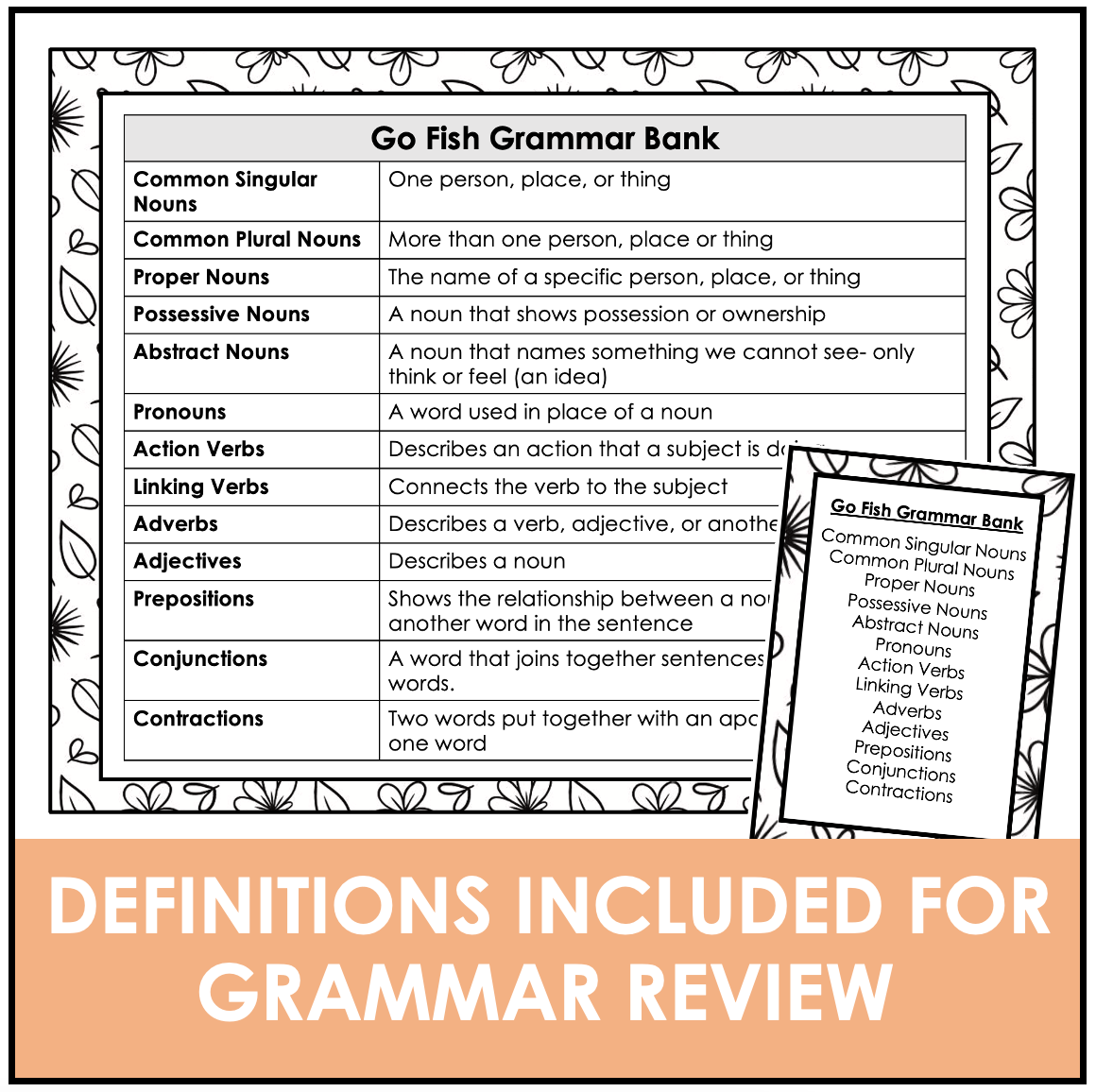 Spring Grammar Games Go Fish Made By Teachers