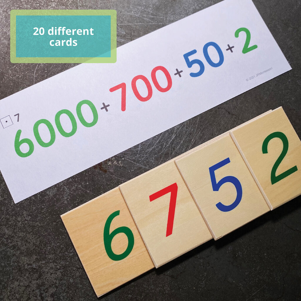 Montessori Math Place Value Notation Cards Set 1 Expanded and Standard