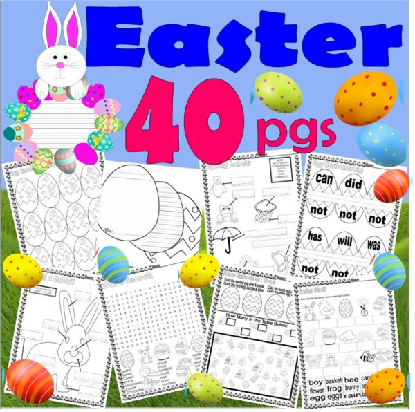 Easter Worksheets Math Spelling Writing Wreath Craft Made By Teachers