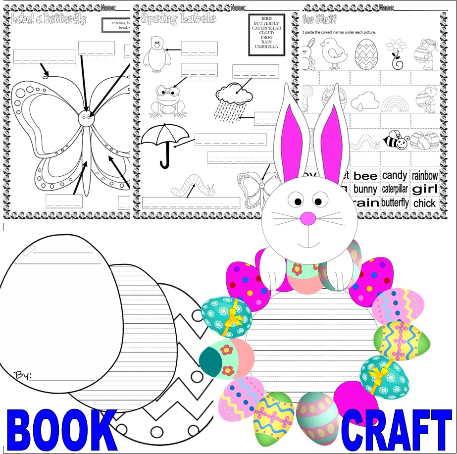 Easter Worksheets Math Spelling Writing Wreath Craft Made By Teachers