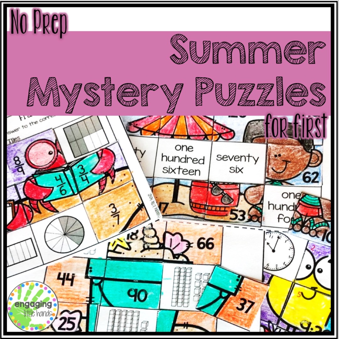 Summer Mystery Puzzles for First Grade