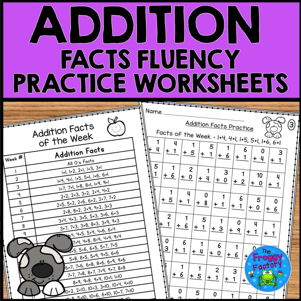 Addition Facts Practice Worksheets Addition Fact Fluency Made By