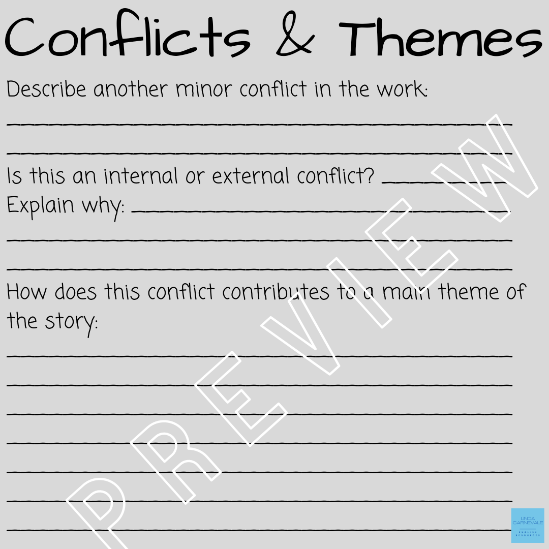 Literature Analysis Theme, Conflict, Quote Analysis, Vocabulary, Characters Made By Teachers