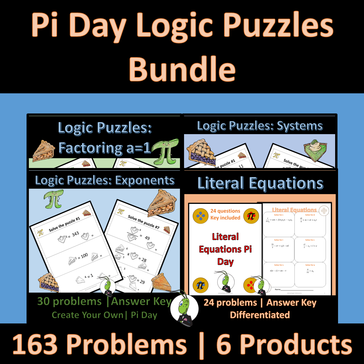 Pi Day Puzzles | Algebra | Integers | Logic | Exponents