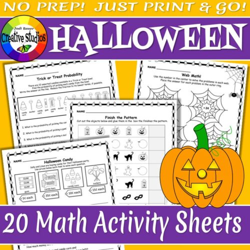Halloween Math Activity Sheets - No Prep! | Made By Teachers