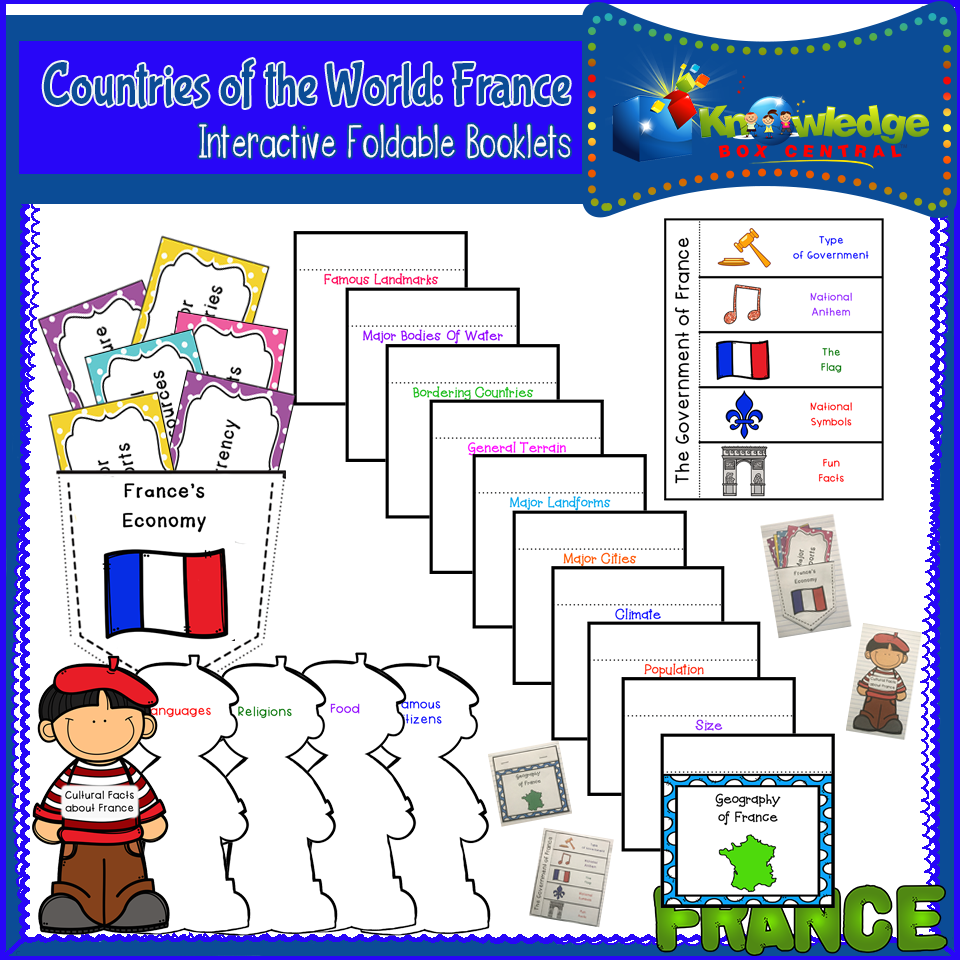 Countries of the World: France Interactive Foldable Booklets | Made By ...