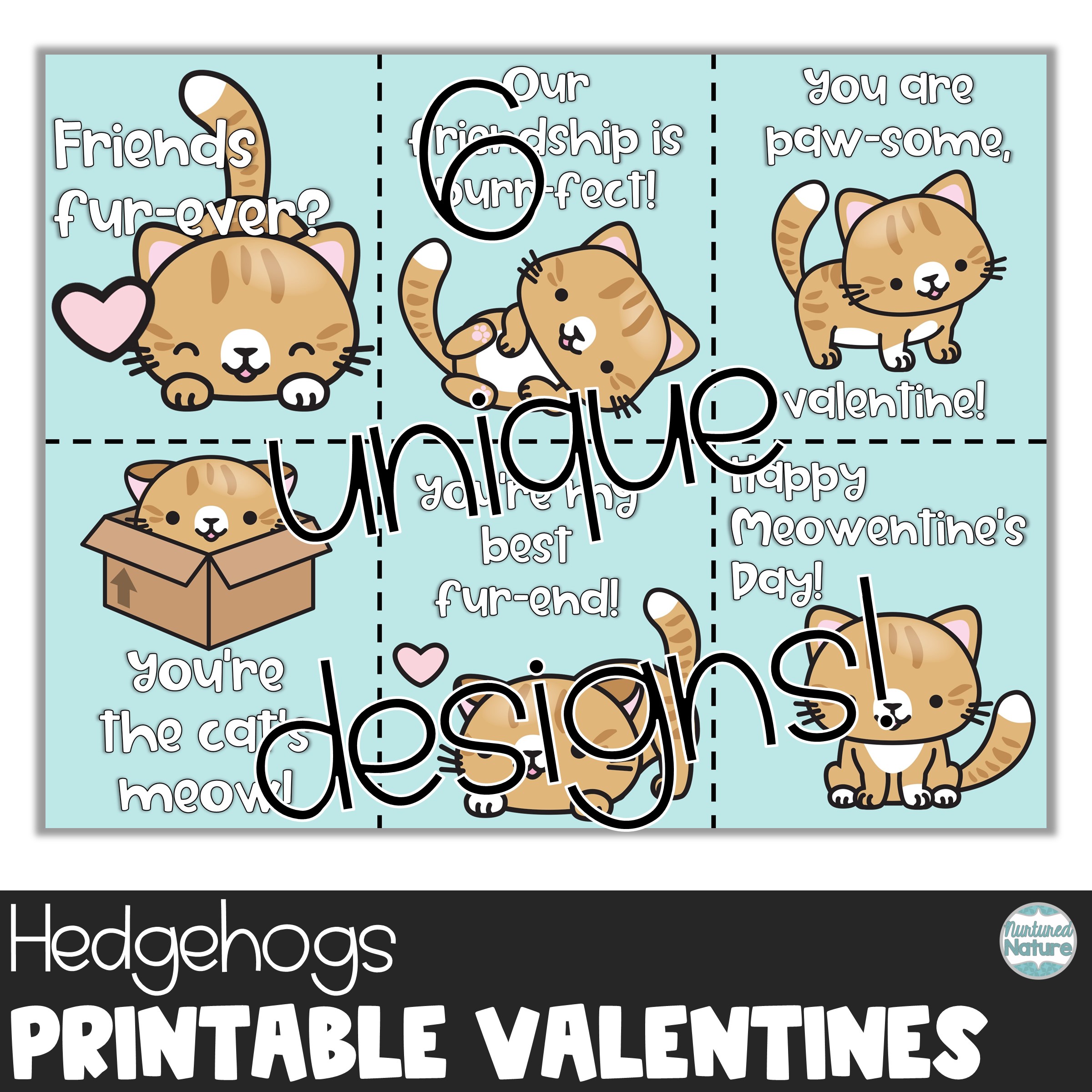 Cat Printable Valentine’s Day Cards for Students | Made By Teachers