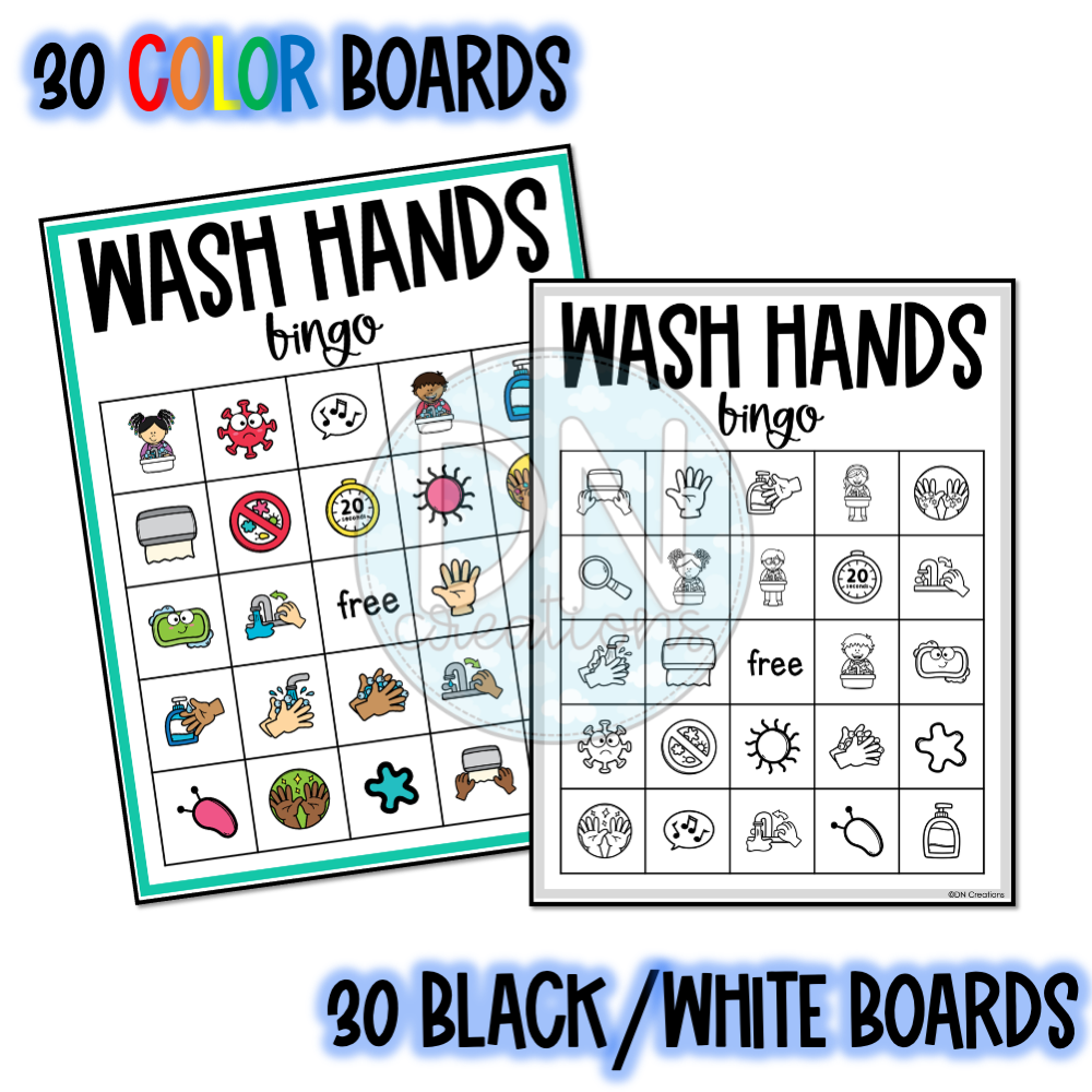 Wash Hands Bingo Game l Hand Washing Rules Activity l Lesson on Good
