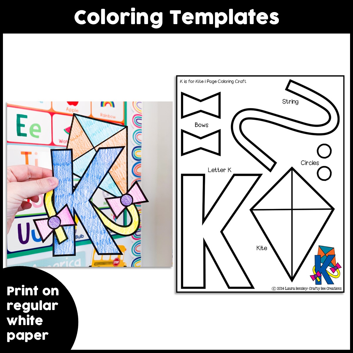 Letter K Craft Kite Craft Alphabet Crafts Uppercase Letter