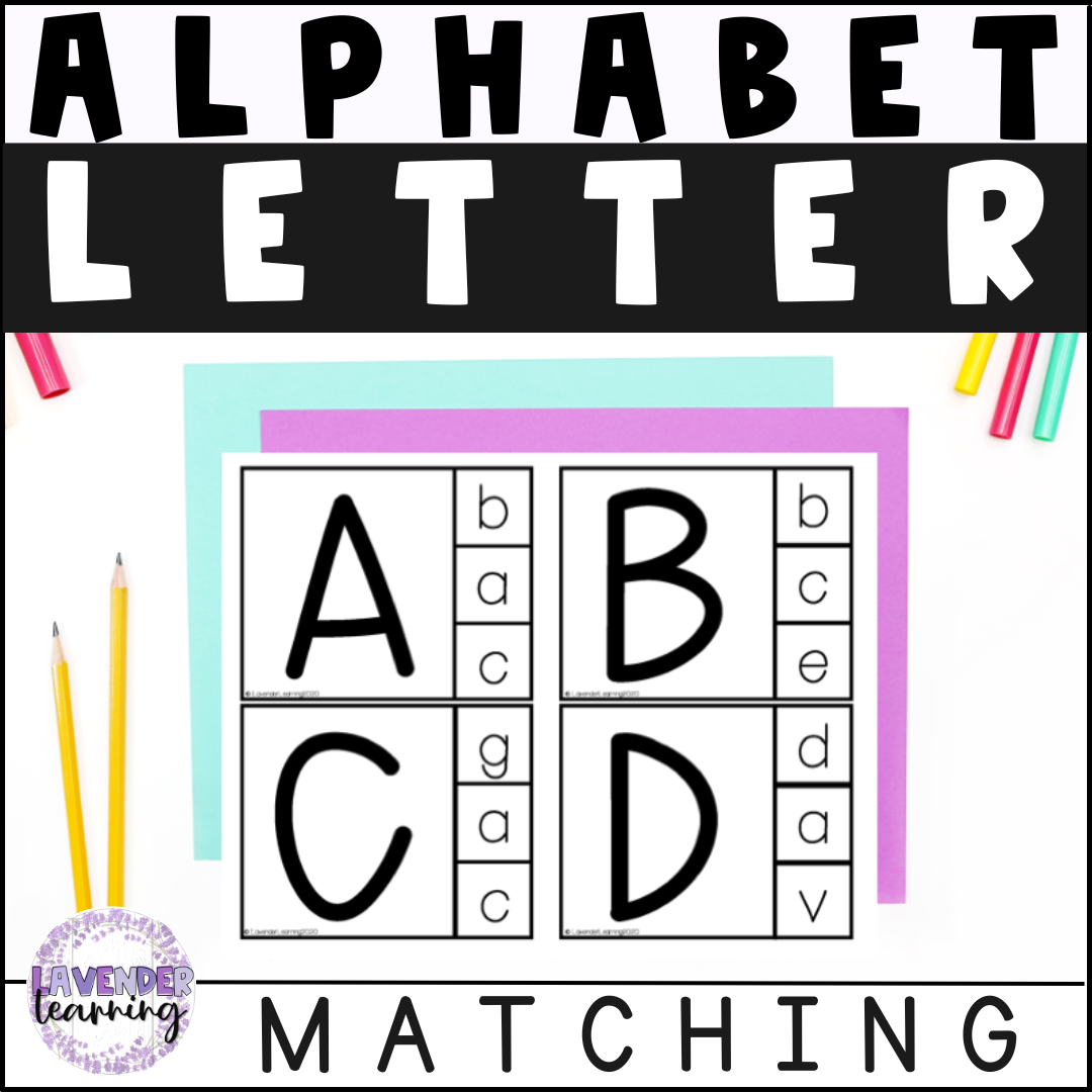 Uppercase and Lowercase Letter Matching Clip Cards - Letter Recognition Practice