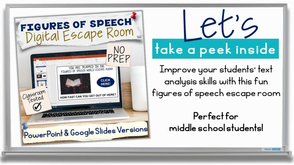 Figures of Speech Digital Escape Room PowerPoint and Google Slides Versions Made By Teachers