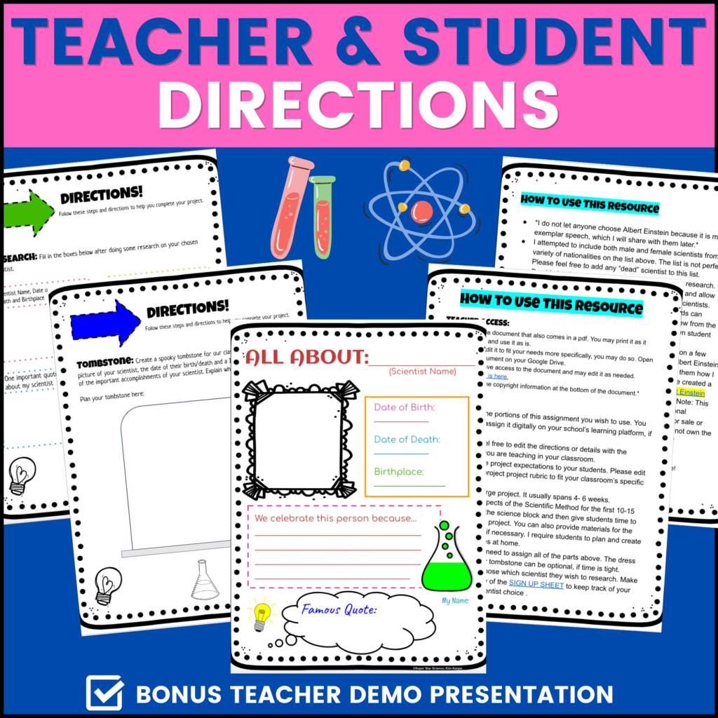 Famous Scientist Research, Dress Up & Present Project Elementary STEM ...