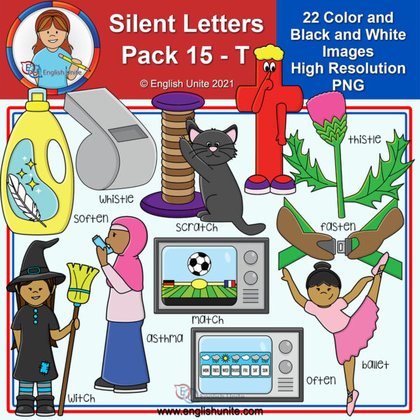 Clip Art - Silent Letters Pack 15 (T) | Made By Teachers