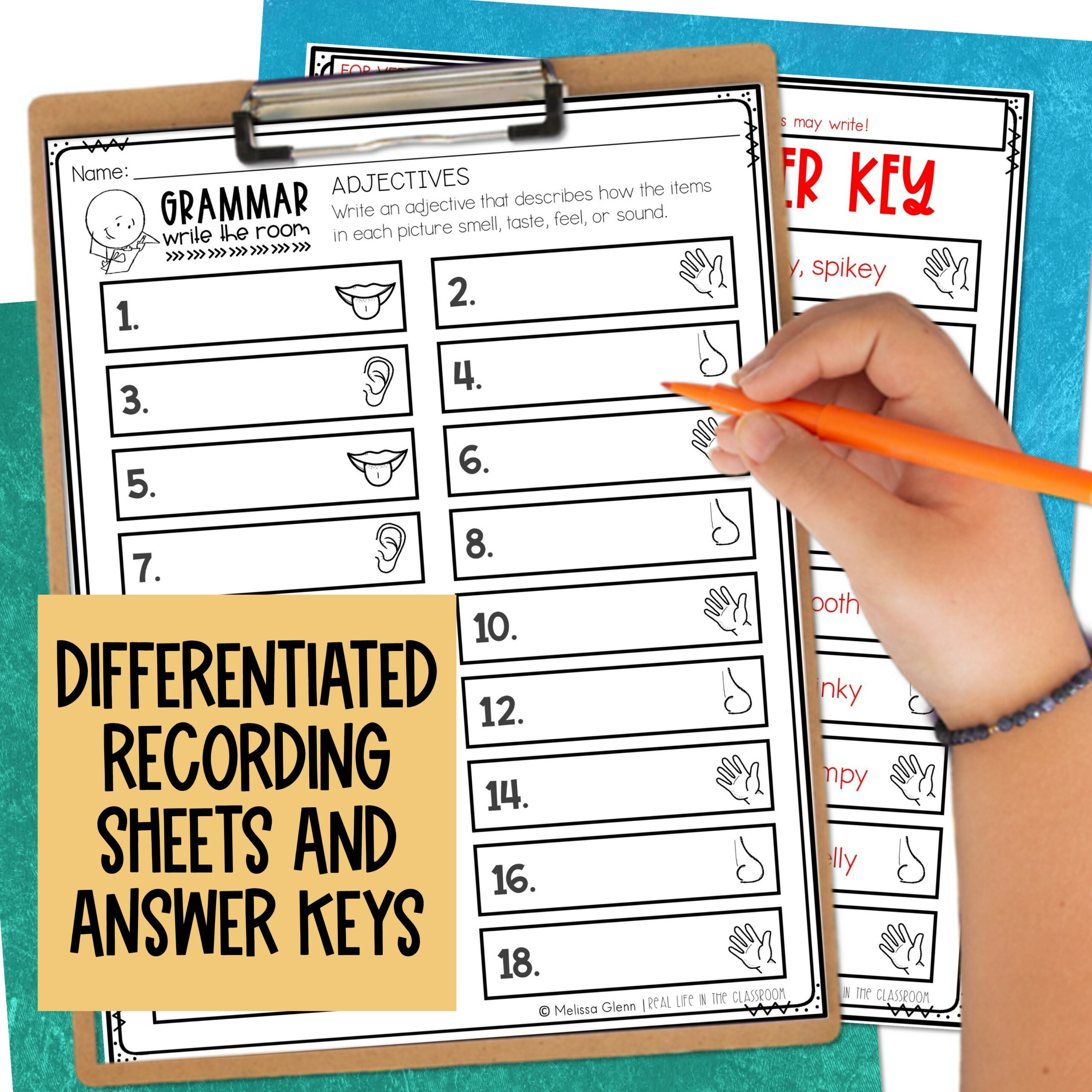 Adjectives for Taste, Sound, Feel, and Smell Grammar Practice Write
