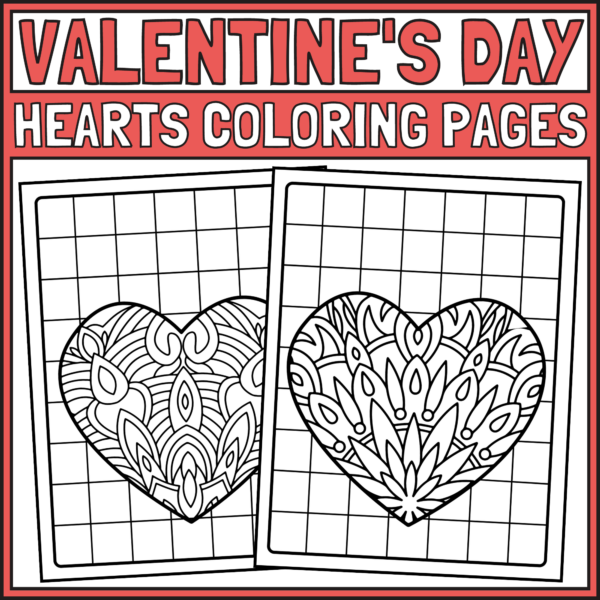 Valentine Hearts Coloring Pages | Valentine's Day Coloring Pages | Made
