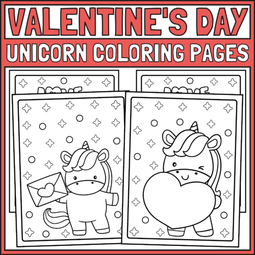 Valentine Unicorn Coloring Pages | Valentine's Day Coloring Pages
