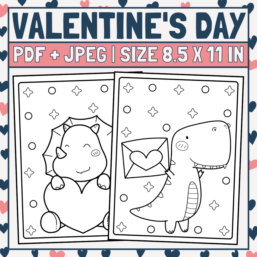 Valentine Dinosaur Coloring Pages Valentine’s Day Coloring Pages