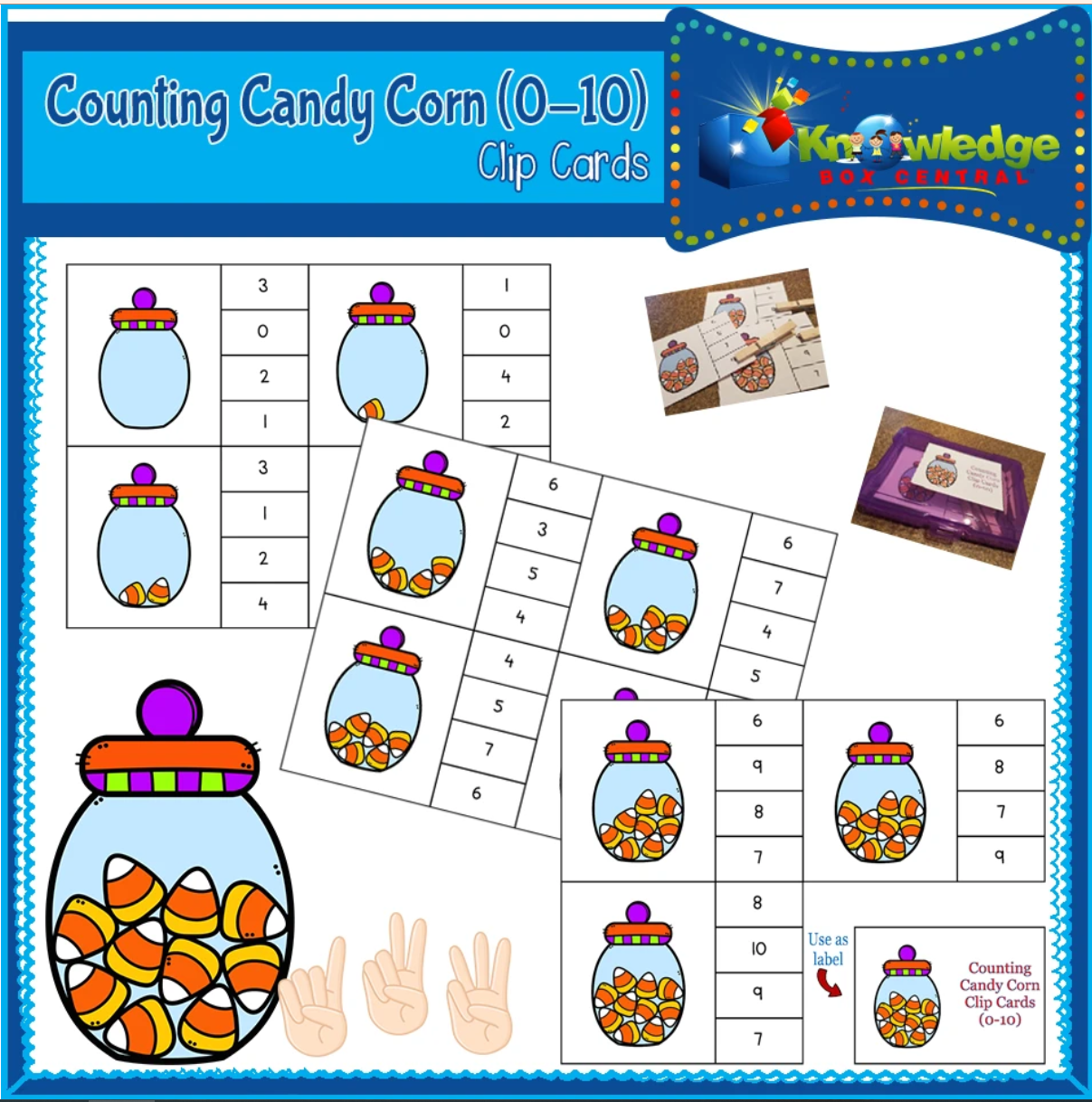 Counting Candy Corn Clip Cards (0-10)