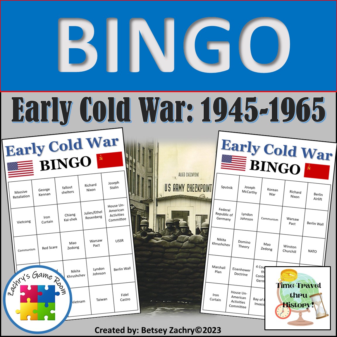 The Early Cold War (19451965) BINGO Review Game Activity Made By