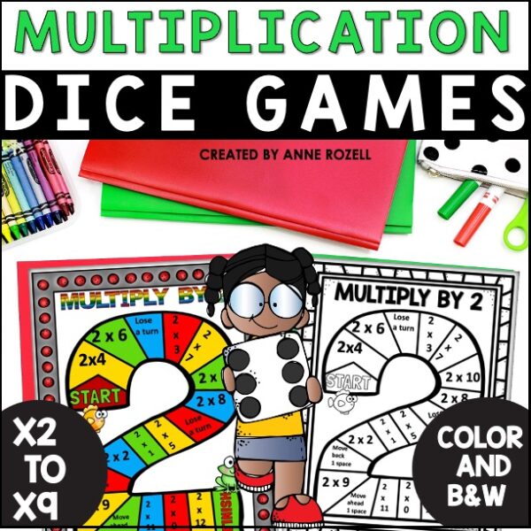 Multiplication DICE Games x2 to x9 8 Different Games Made By Teachers
